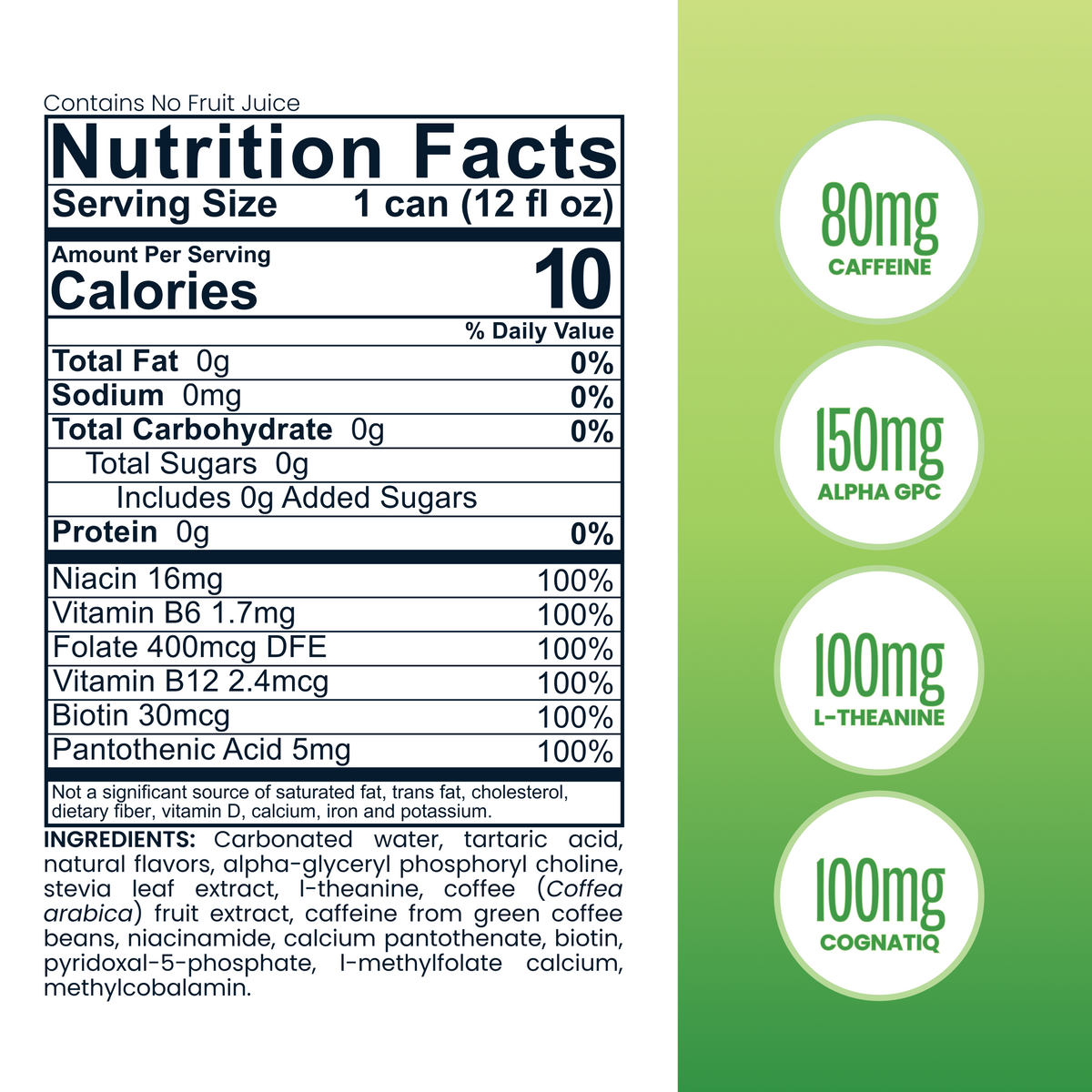 Be LOVE Energy Variety Pack energy drink can, Nutrition Label