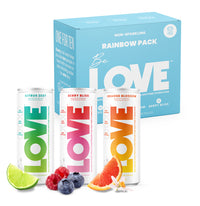 Be LOVE Lightly Flavored Electrolyte Beverage - Rainbow 6-Pack | Zero Sugar, Zero Calories, Zero Caffeine | Clean, Refreshing, Balanced Hydration