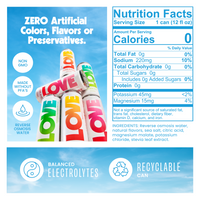 Be LOVE Lightly Flavored Electrolyte Beverage - Rainbow 6-Pack | Zero Sugar, Zero Calories, Zero Caffeine | Clean, Refreshing, Balanced Hydration