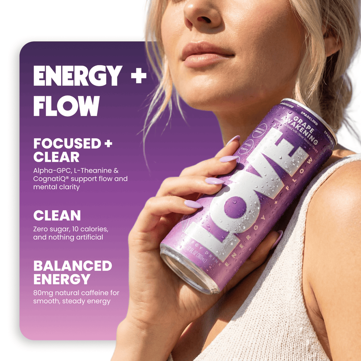 Grape Awakening | 80mg natural caffeine, Zero Sugar, ≤10 calories