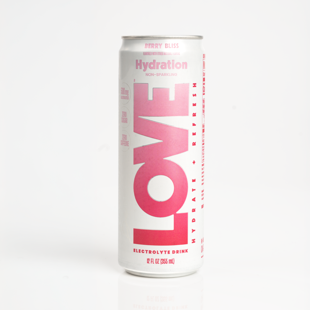 Be LOVE Berry Bliss electrolytes drink can, Berry Bliss