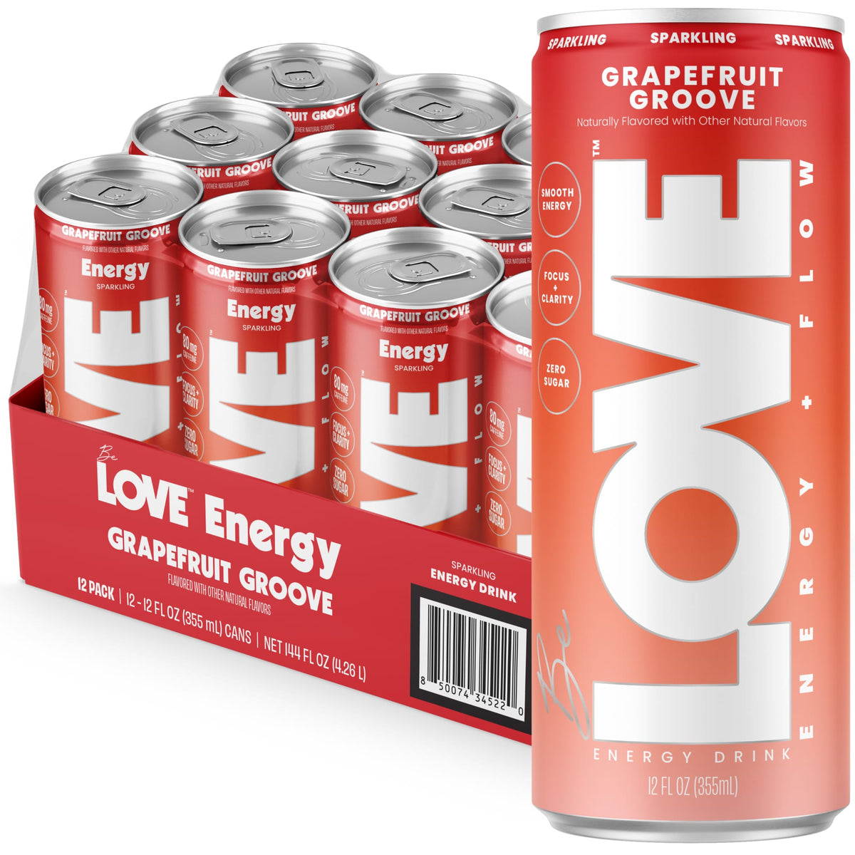 Be LOVE Grapefruit Groove energy drink can, Grapefruit Groove