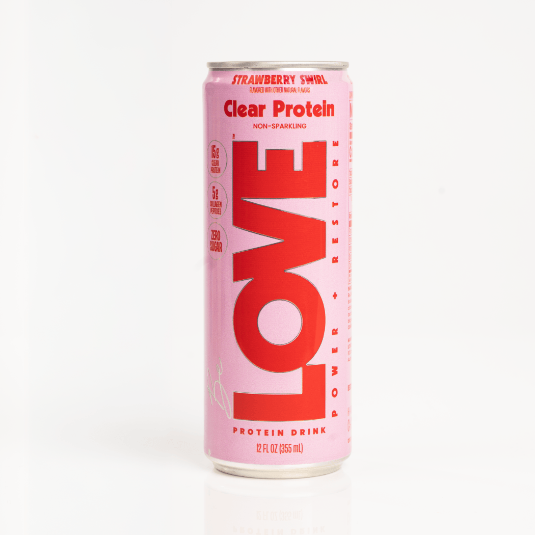 Be LOVE Strawberry Swirl protein drink can, Strawberry Swirl